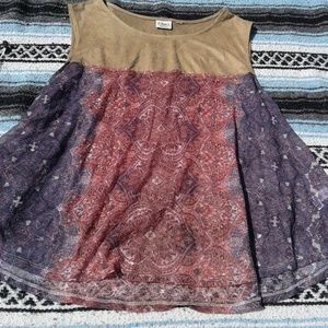 Cato Suede and Lace Tank